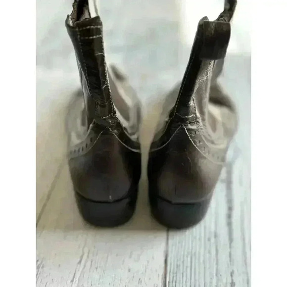 LIKE NEW Cafe Noir Brown Leather Ankle Boots Women’s Size 38 - Picture 5 of 6